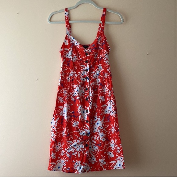 Banana Republic Floral Dress Size XS Red Floral - Picture 3 of 7